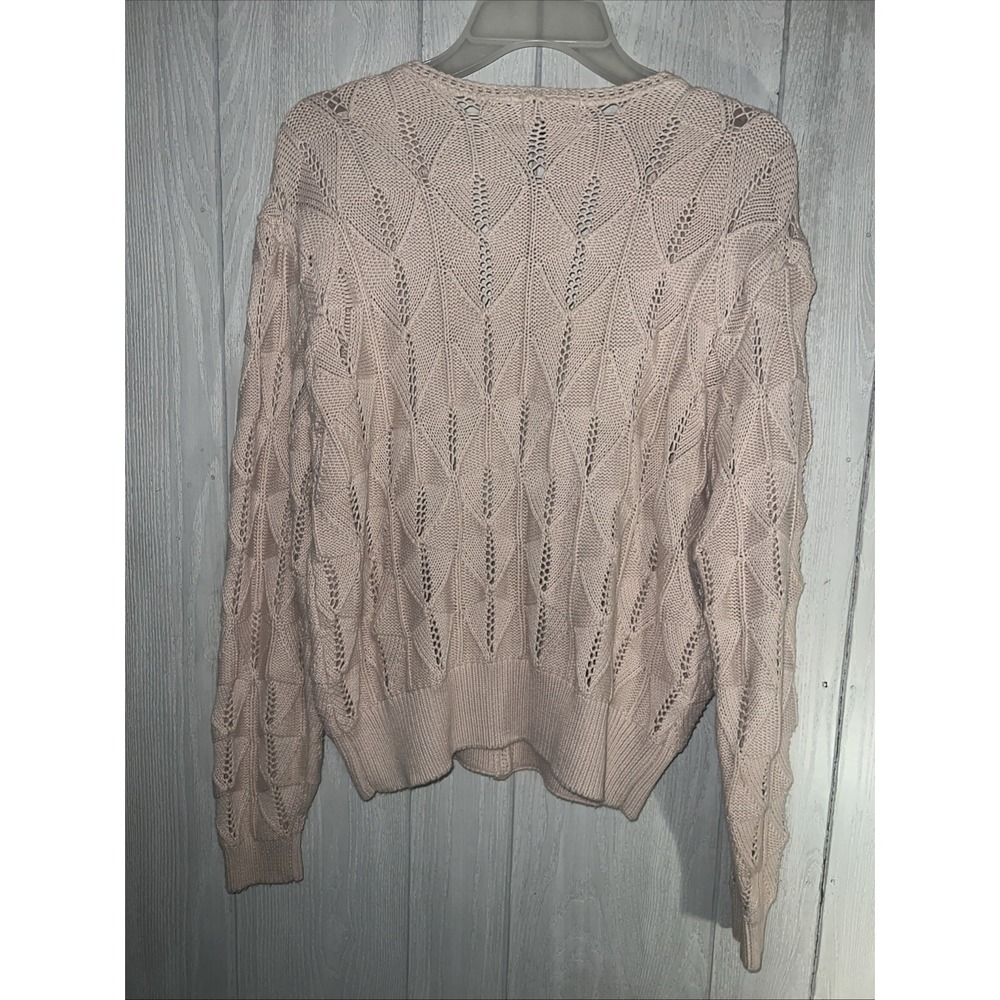 Jeanne Pierre Sweater Women's L Pink Floral - Picture 3 of 6